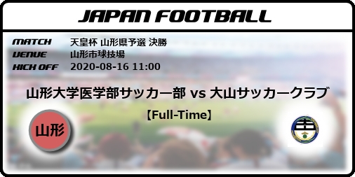 天皇杯 山形県予選 決勝 山形大学医学部サッカー部 Vs 大山サッカークラブ Japan Football ジャパンフットボール