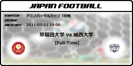 アミノバイタルカップ 1回戦 早稲田大学 Vs 城西大学 Japan Football ジャパンフットボール