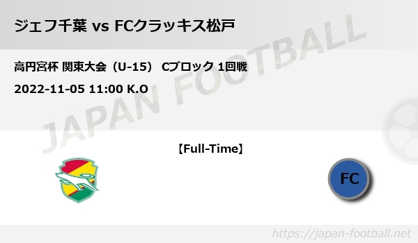 高円宮杯 関東大会 U 15 Cブロック 1回戦 ジェフ千葉 Vs Fcクラッキス松戸 Japan Football ジャパンフットボール 高円宮杯 関東大会 U 15 Cブロック 1回戦 ジェフ千葉 Vs Fcクラッキス松戸 Japan Football ジャパンフットボール